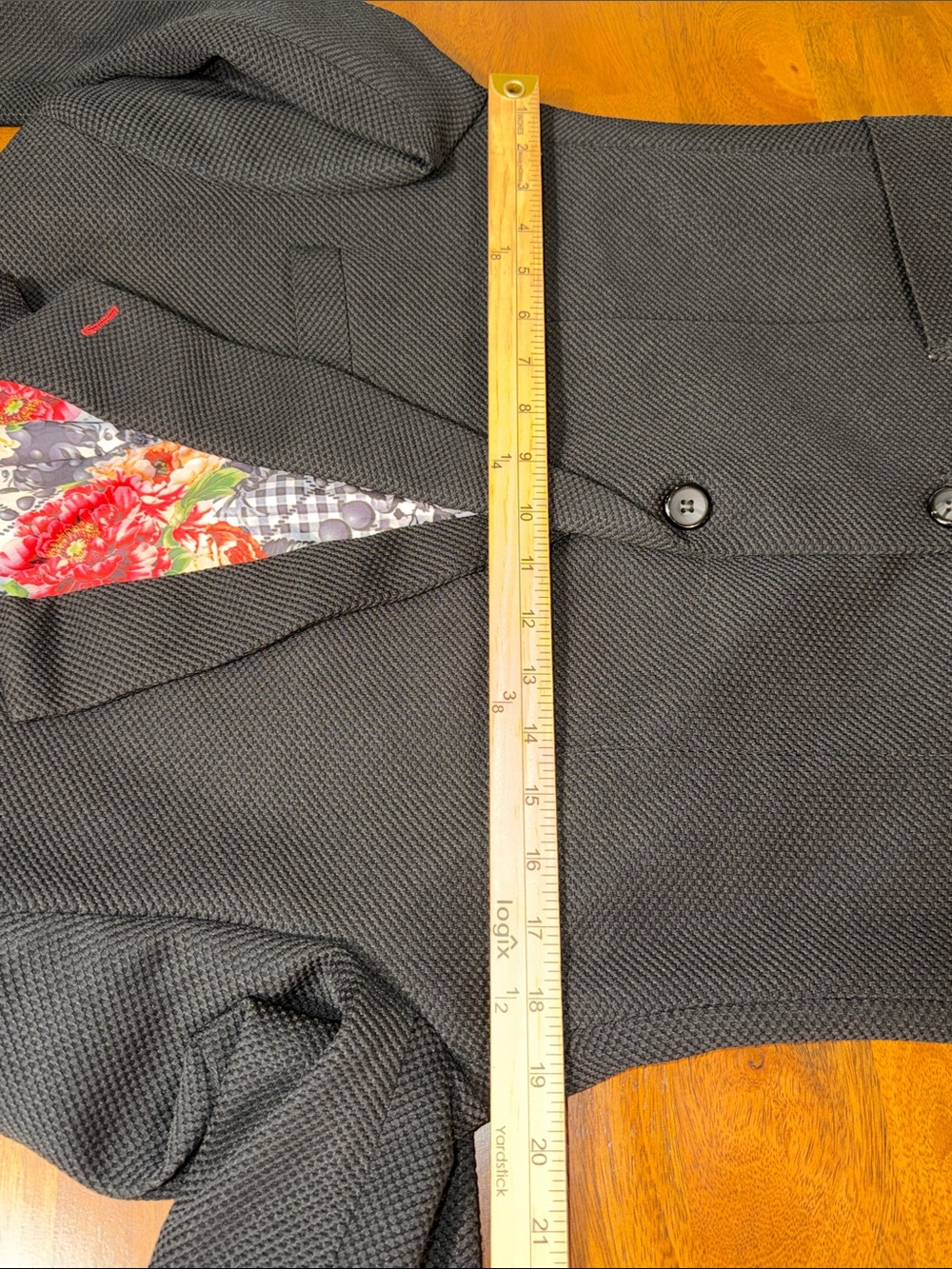 The Tailored Sportsman Black Textured Blazer with Red Accent Stitching - Picture 7 of 12